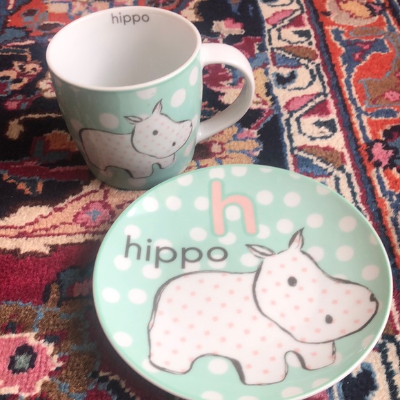 Rosanna Other - Rosanna "H" "Hippo" Kid's Plate and Mug Set